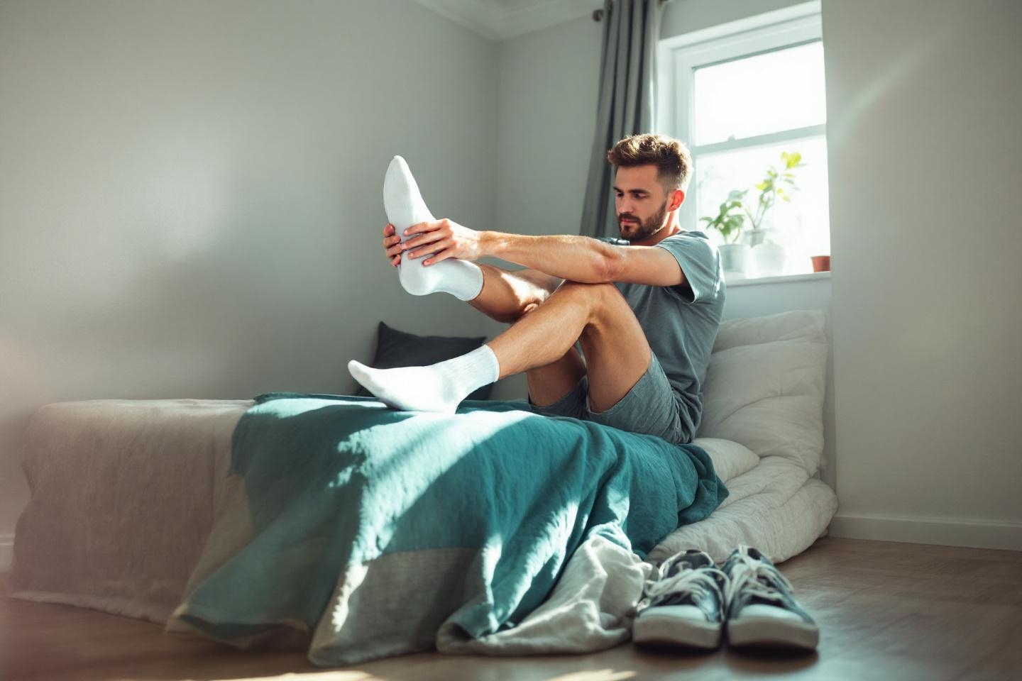 Ce petit geste en enfilant vos chaussettes révèle la souplesse de votre corps (et comment l’améliorer en douceur)