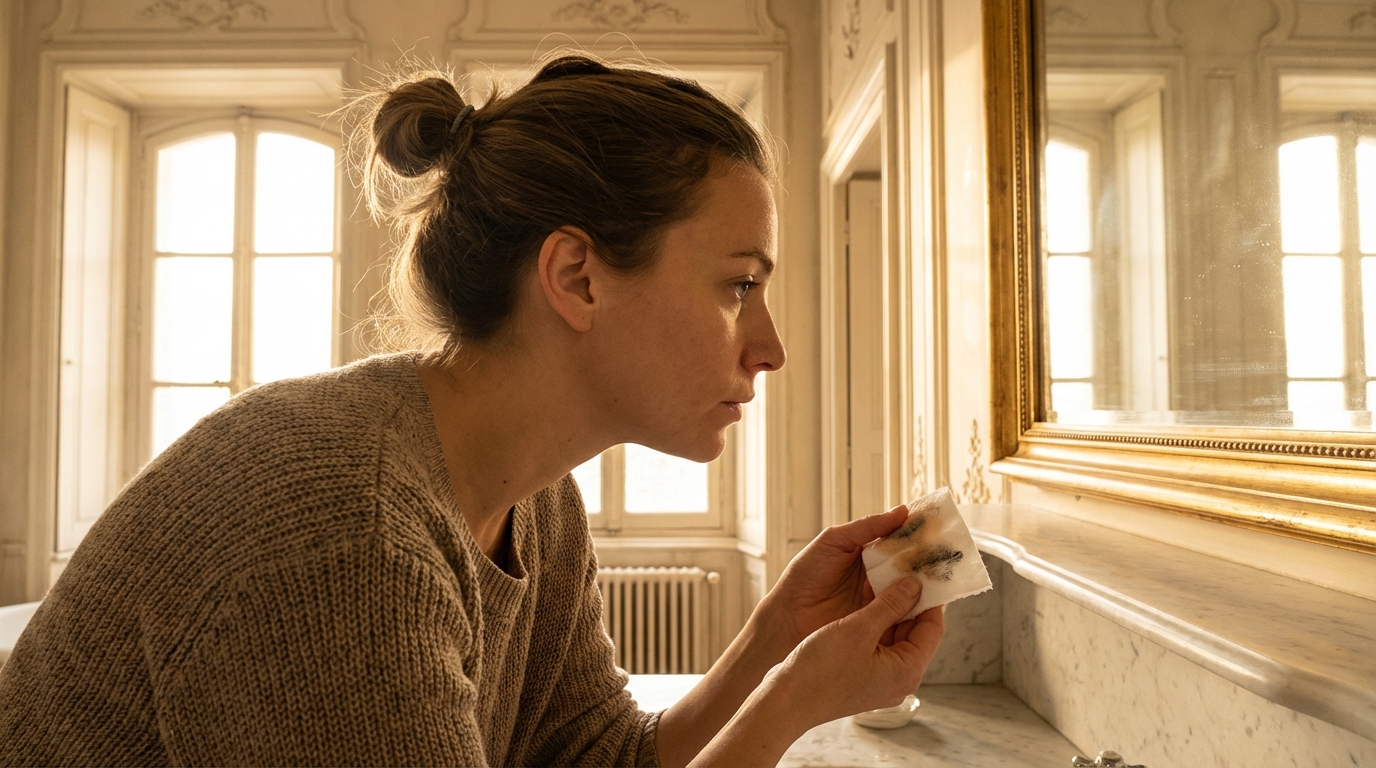 Votre peau est « propre » après le démaquillage ? Passez un coton blanc dessus et regardez ce qui reste : vous ne dormirez plus jamais sans cette étape