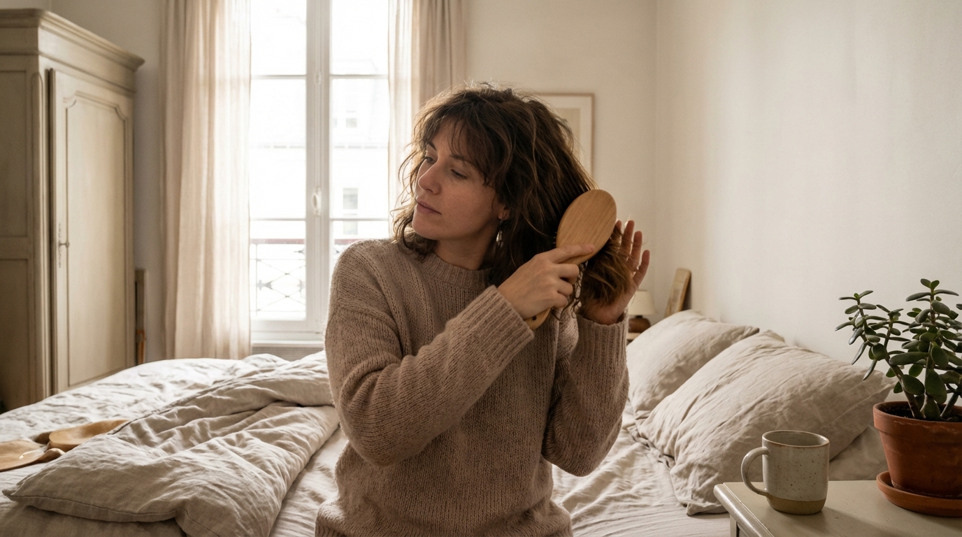 Ma dermatologue a vu l’état de mon cuir chevelu et m’a posé une seule question : que faites-vous avec votre brosse avant de dormir